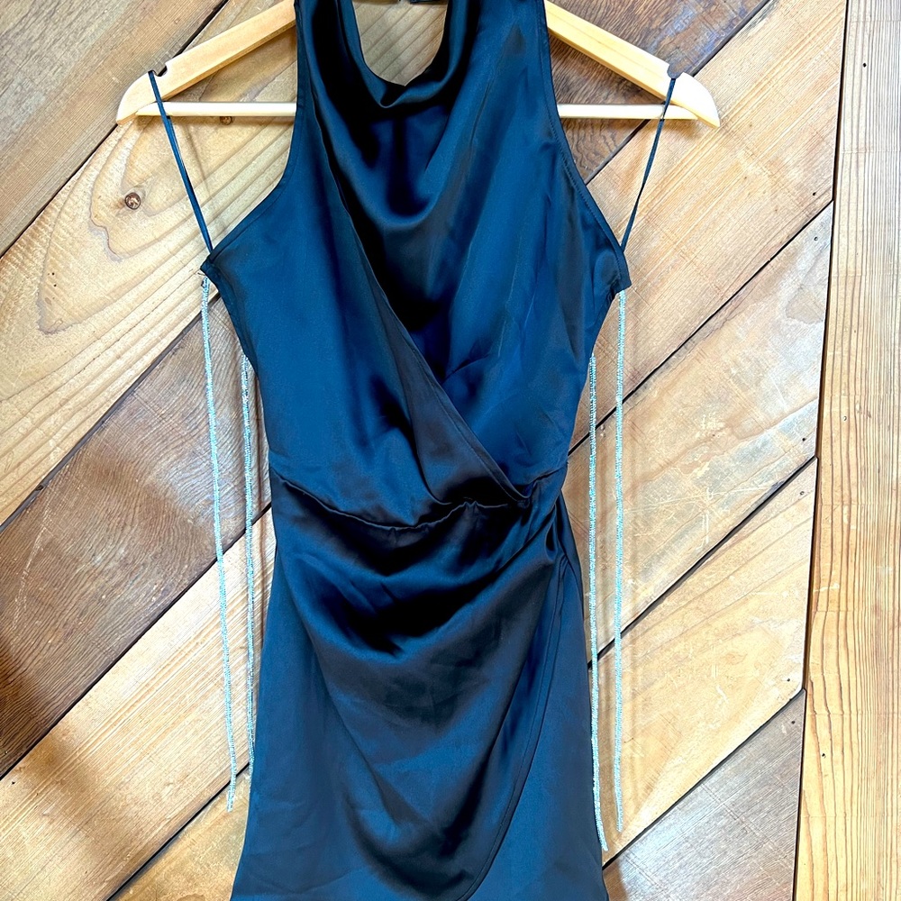 Bershka black sparkle mini dress